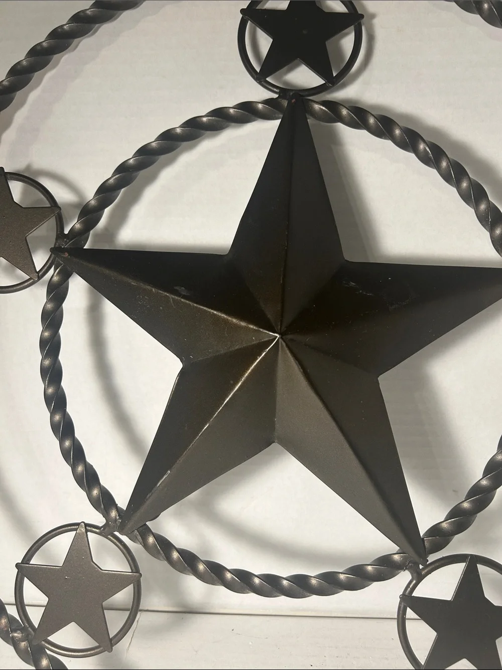 Rustic Black 5-Point Star Metal Wall Accent 19 inch Heavy Duty Metal Star